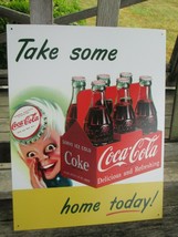 Coca-Cola Retro Tin Sign 16&quot; x 12.5&quot; Sprite Boy Take Some Home Today - £10.85 GBP