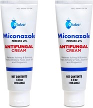 (2 Pack Miconazole Nitrate 2% Cream (4 Oz) Cures Most Athletes Foot, Joc... - £16.24 GBP