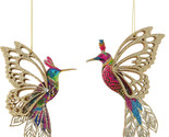 Gisela Graham London Fantasy Butterfly Hummingbird Ornaments Set of 2 #6... - $21.08