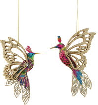 Gisela Graham London Fantasy Butterfly Hummingbird Ornaments Set of 2 #6... - £16.75 GBP