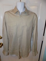 Express Fitted Button Down Long Sleeve Brown Shirt Size M 15-15 1/2) Men... - £18.89 GBP