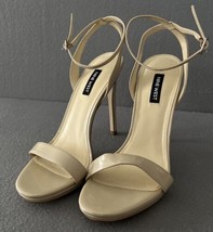 Nine West Beige strappy ankle wrap stiletto heels women’s 8.5 open toe nude - $24.99