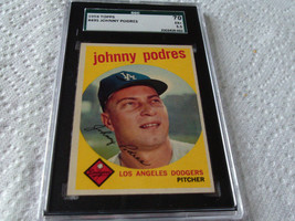 1959  TOPPS   JOHNNY  PODRES   # 495   SGC  70    L.A. DODGERS   BASEBAL... - £43.27 GBP