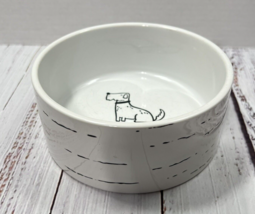 Pet Food Bowl Woof Dog White 6 Inches X 3 Inches Stoneware - £15.17 GBP