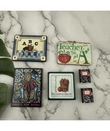 Vintage School Teacher Theme Magnets Lot of 6 Reading Apples Mini Books Y2k - $17.81