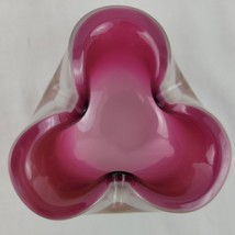 Pink Dish Murano Style Alfredo Barbini  Rose Italian Art Glass Candy Ashtray Vtg - £43.25 GBP