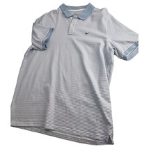 Vineyard Vines Men Polo Shirt Cotton Spandex Blue Short Sleeve Stretch Large L - £19.44 GBP