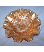 Antique Dugan Marigold Carnival Glass Ruffled Windflower Bowl-8 1/2 inches - $25.00