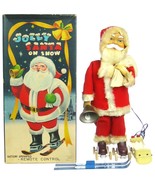 Vintage 1950&#39;s Alps Roller Skating Christmas Santa Claus w/Box Works VG - £355.52 GBP