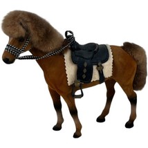 Vintage Toy Model Horse W/ Saddle Fuzzy Mane Tail International Travel S... - $28.05