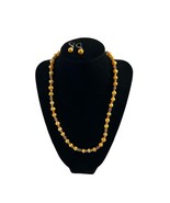 Necklace Earrings Set Yellow Rhinestones Beads Magnetic Clasp Prom Formal - £14.74 GBP