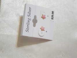 Department Store18k Gold/SS Plated Pink Enameled Star Stud Earrings R616 - $16.31