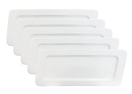 Set Of 5 Contemporary Rhomboid White Porcelain Serving Platter Plate Dis... - £43.24 GBP
