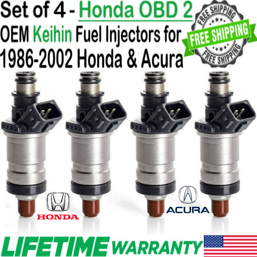 Genuine 4 Units Keihin Fuel Injectors for 1996, 1997 Honda Civic Del Sol 1.6L I4 - $108.89