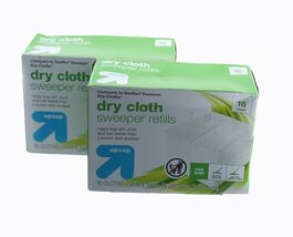 Floor Sweepers Dry Cloths 2 Pack Up &amp; Up Dry Cloth Sweeper Refills 16 Ct... - $12.86