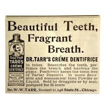 Dr Tarr Creme Dentrifice Toothpaste 1894 Advertisement Victorian #1 ADBN1ww - $376.75 MXN
