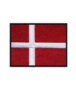 DENMARK FLAG IRON ON PATCH 3&quot; Embroidered Applique Danish Scandinavian P... - $6.79 CAD