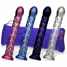 LeLuv Glass Hypnotic Twist Deluxe Curved G-Spot Wand Dildo - £19.77 GBP+