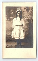 Cppr genuine photo postcard young girl in white dress-
show original tit... - $67.31