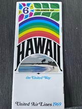 6 Islands of Hawaii United Airlines 1969 Travel Guide Maui Hawaii Kuaui Molokai - £13.68 GBP