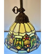 Quoizel Lamp Stained Glass Hand Crafted and Stamped Tiffany Style Pendan... - $98.97