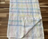 Vtg waffle Weave Baby Blanket Pastel Rainbow Woven Knit Beacon WPL 1675 USA - $37.04