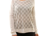 SUNDRY Womens Sweatshirt Checked Pullover Comfortable Casual Grey Size S - $36.43