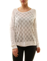 SUNDRY Womens Sweatshirt Checked Pullover Comfortable Casual Grey Size S - £29.29 GBP