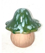 Mushroom Drip Glaze Ceramic  Figurine -   indoor or outdoor GREEN CAP - $273.53 MXN