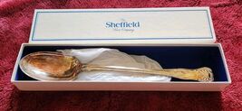 VTG Sheffield Silverplate Large Serving Spoon Italy Made In Box 13 Inch - $18.99