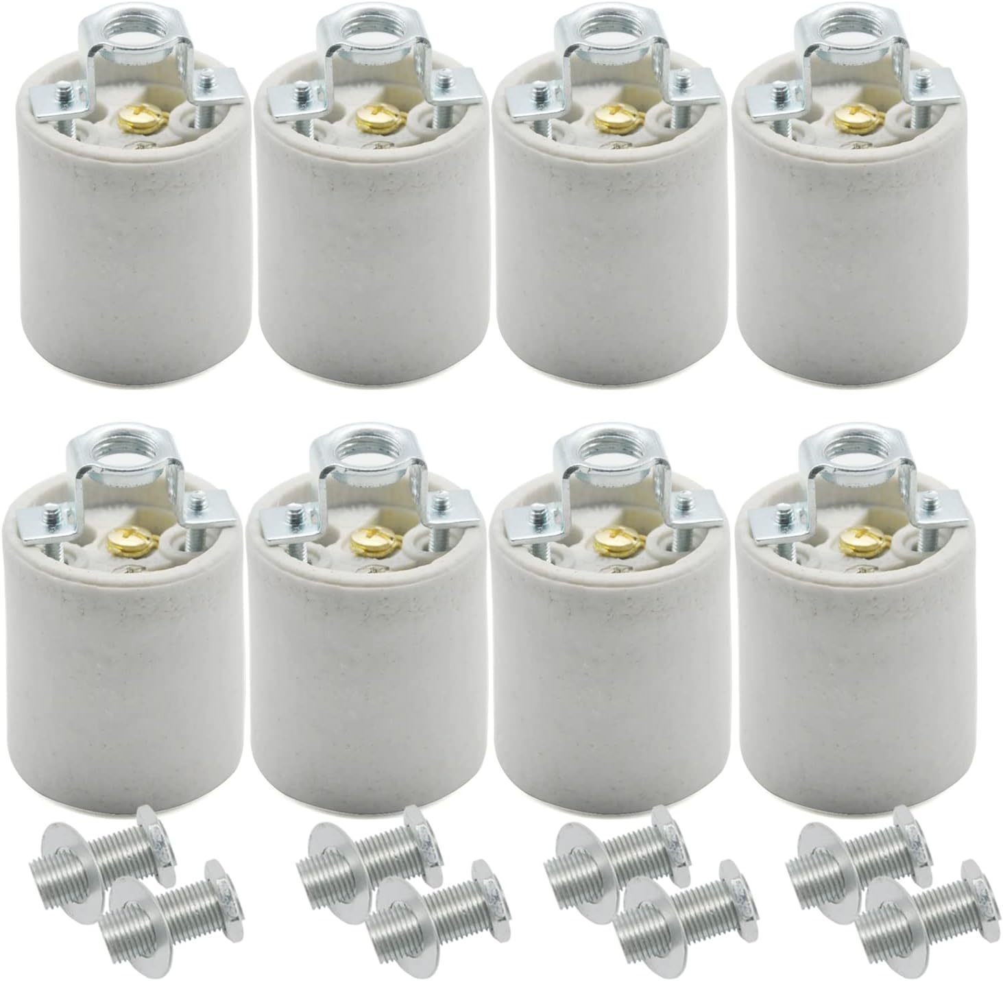 E26 Socket,Ceramic Standard Medimun Screw Socket E26 E27 Bulb Lamp, 8-Pack - $34.53