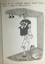 PRISONER vintage signed 8-1/2&quot; x 11&quot; Jim Jones magazine &quot;gag&quot; illustration  - £38.82 GBP