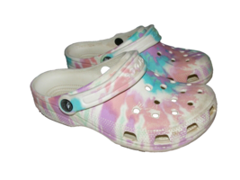 Crocs Women Size 6 M Classic Tie-Dye Graphic Clogs Fresco Multicolor Used - £18.65 GBP