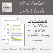 Virtual Assistant Service Contract Bundle, 3 x editable contracts - £16.78 GBP