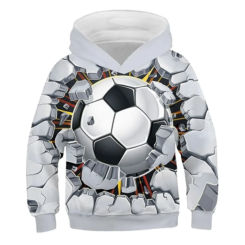 2020 Autumn Winter Kids Boys&#39; Hoodie Long Sleeve 3D Print Football Girls Sweatsh - £81.01 GBP