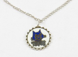 Felix The Cat Necklace, Silver Tone Bottle Cap Pendant ~ &quot;TOXIC&quot; #YNC1130 - $9.75