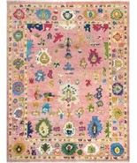 Woolen Oushak Traditional Design Rug Oriental ,Turkish Pink Color For Home - $776.79 CAD+