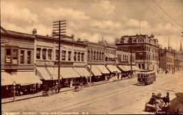 Columbia Street New Westminster Bc -VINTAGE 1907 Real Picture POSTCARD-BK44 - £7.00 GBP