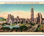 Worlds Fair Tower Golden Gate Expo San Francisco CA UNP Linen Postcard H25 - $4.90