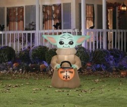 Star Wars Grogu Lighted Airblown  Halloween Inflatable 3.5 Feet - $32.01