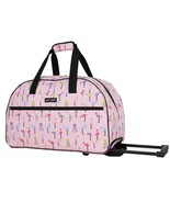 2-Pc Betsey Johnson Flamingo Parade Wheeled Weekender Duffle Bag &amp; Lugga... - $1,618.16 MXN