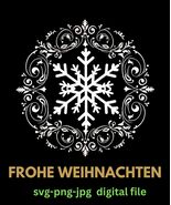 Elegant Black &amp; Gold Christmas Snowflake - Modern &#39;Frohe Weihnachten&#39; De... - $27.51 MXN