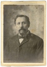 Circa 1880&#39;S Cabinet Card Featuring Handsome Older Man Goatee Beard Suit &amp; Tie - £9.52 GBP