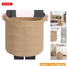 Versatile 16" Jute Woven Storage Basket with Handles - Ideal for Toys &amp; ... - $60.34
