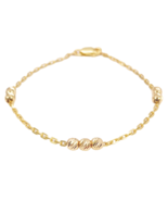 22ct Gold Baby Bracelet Seven Diamond Cut Beads & Cable link Chain 5 Inches - €366,58 EUR 22ct Gold Baby Bracelet Seven Diamond Cut Beads & Cable link Chain 5 Inches - €366,58 EUR