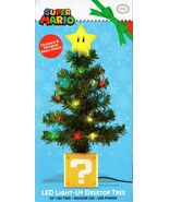 SUPER MARIO LED LIGHT UP DESKTOP CHRISTMAS TREE W/? BASE, 10" USB - NEW! - $34.98