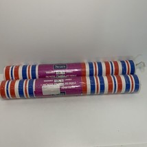 Vintage 1960&#39;s Striped Red Blue White Sears  140 sq ft Wallcovering Pape... - $1,581.75 MXN