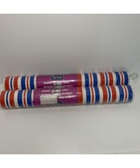 Vintage 1960&#39;s Striped Red Blue White Sears  140 sq ft Wallcovering Pape... - $83.22