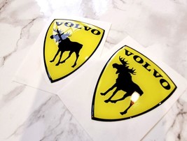 Fits for Volvo car shield  Poly Gel Dome Decal 3D moose sticker 2X - £9.34 GBP