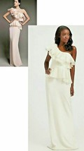 $2,000 NEW MARCHESA NOTTE  WHITE SILK RUFFLE RUNW GOWN/ WEDDING DRESS 0 - $699.00